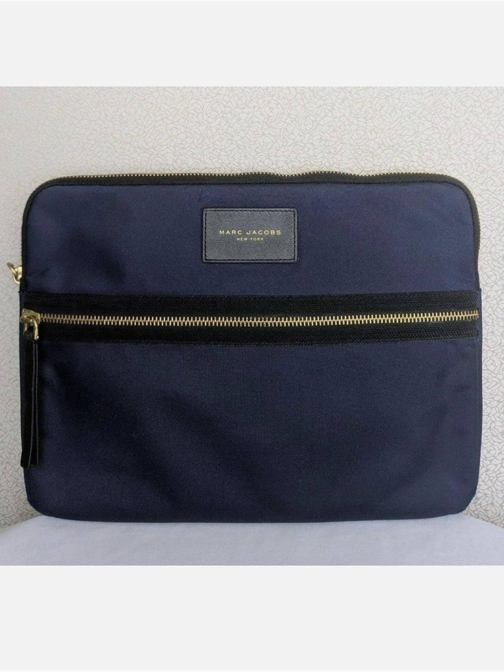 MARC JACOBS Nylon Laptop Sleeve Bag Pouch Navy Blue.